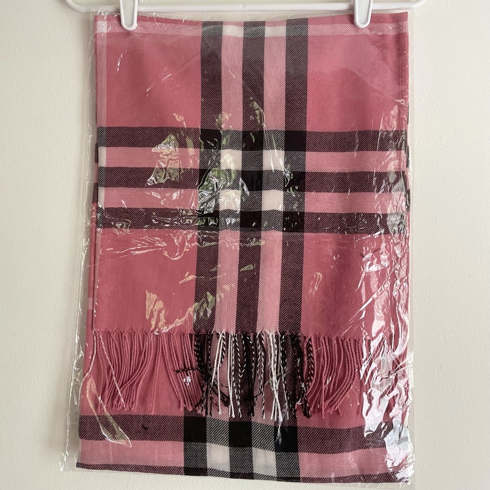 Pink Plaid Scarf